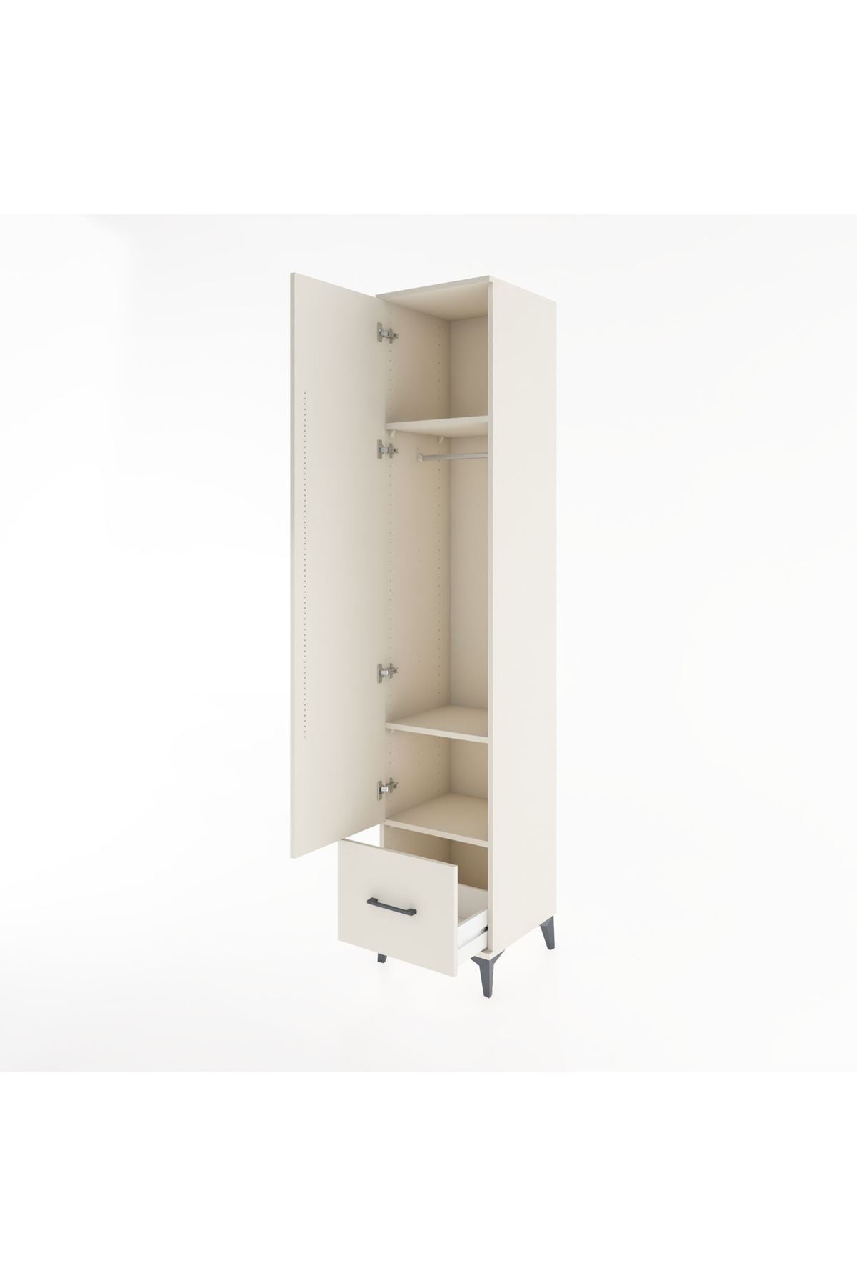 Hyperion Dolap 3 Raflı Tek Çekmeceli Tek Askılı 44x44x221 - S61M012V1B