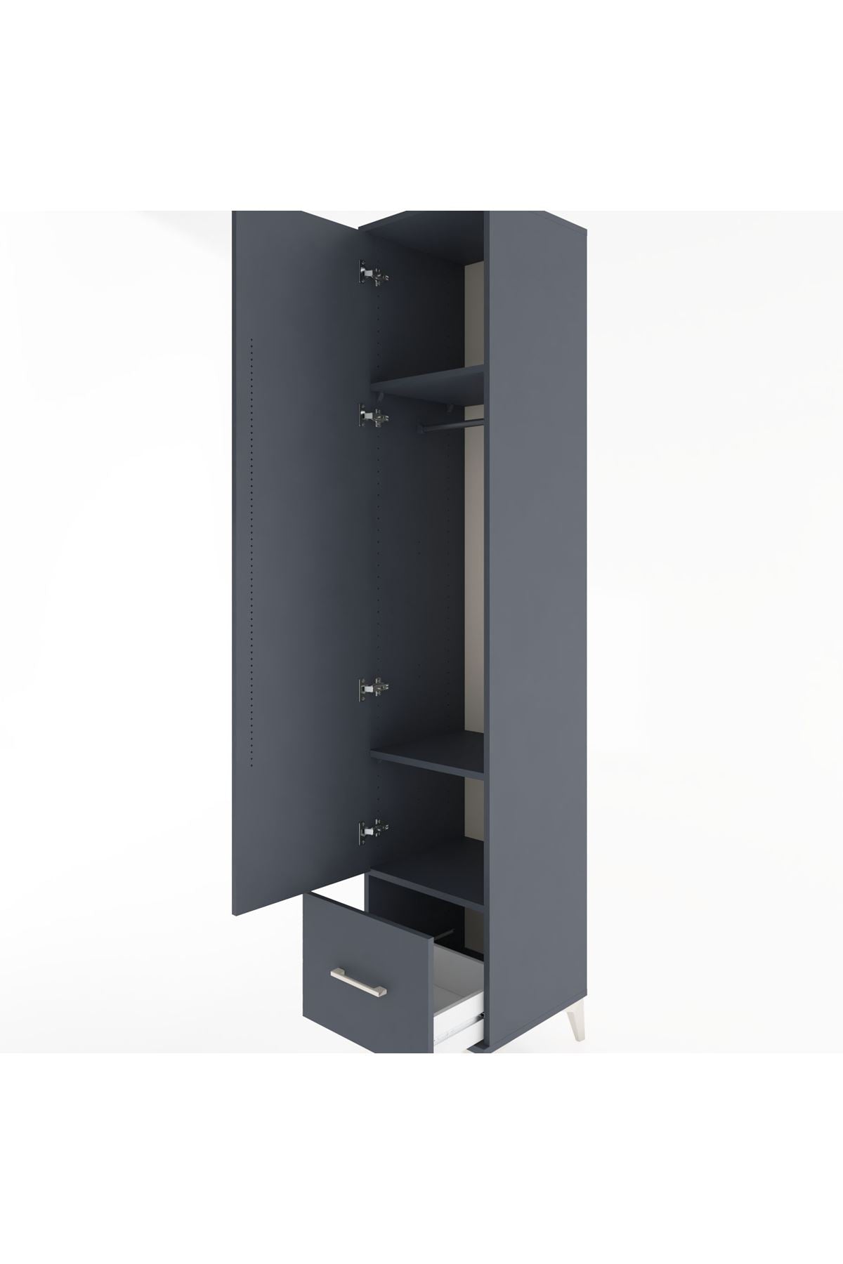 Hyperion Dolap 3 Raflı Tek Çekmeceli Tek Askılı 44x44x221 - S61M012V5B
