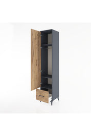 Hyperion Dolap 3 Raflı Tek Çekmeceli Tek Askılı 44x44x221 - S61M012V6B