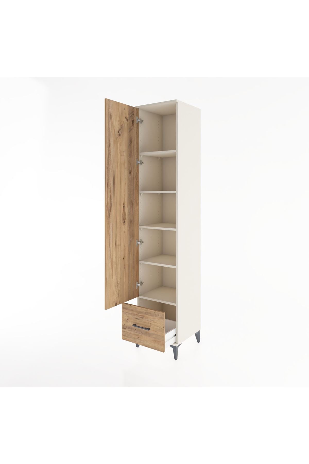 Hyperion Dolap 5 Raflı Tek Çekmeceli Tek Kapaklı 44x44x221 - S61M013V3B