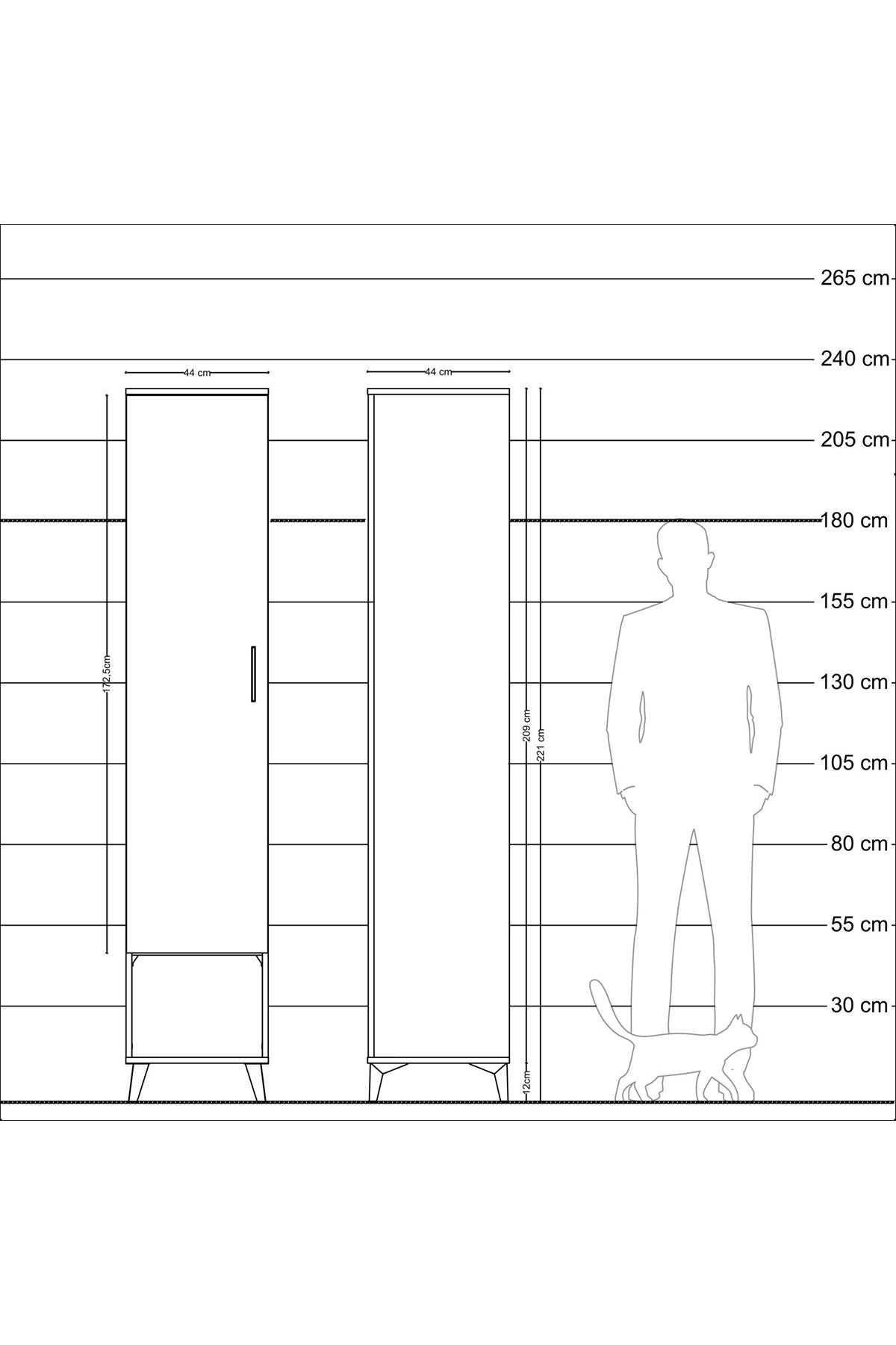 Hyperion Dolap 5 Raflı Tek Kapaklı 44x44x221 - S61M016V5B