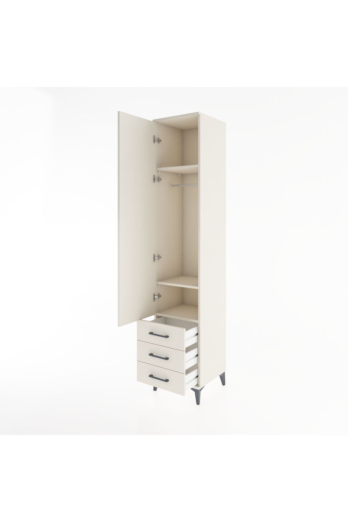 Hyperion Dolap 3 Raflı 3 Çekmeceli Tek Askılı 44x44x221 - S61M017V1B