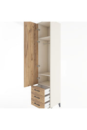 Hyperion Dolap 3 Raflı 3 Çekmeceli Tek Askılı 44x44x221 - S61M017V3B