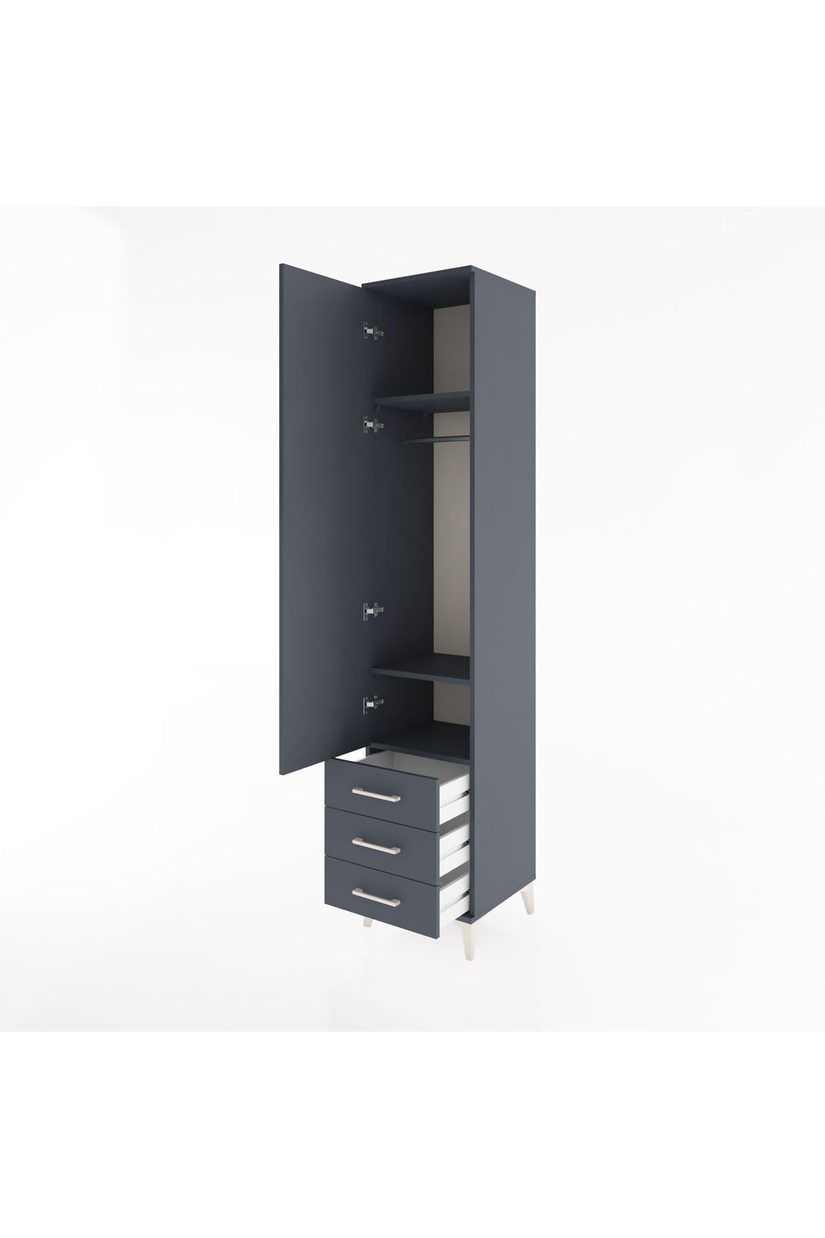 Hyperion Dolap 3 Raflı 3 Çekmeceli Tek Askılı 44x44x221 - S61M017V5B