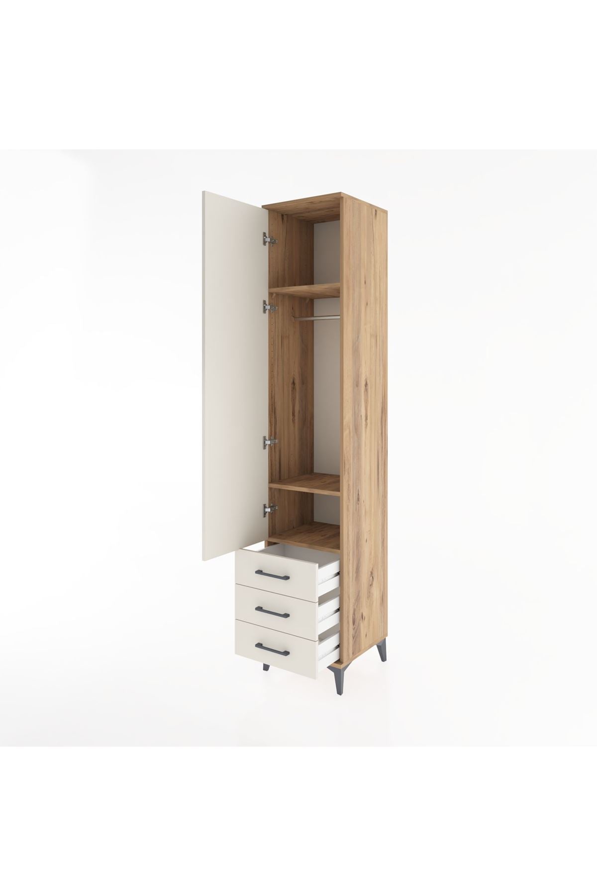 Hyperion Dolap 3 Raflı 3 Çekmeceli Tek Askılı 44x44x221 - S61M017V7B