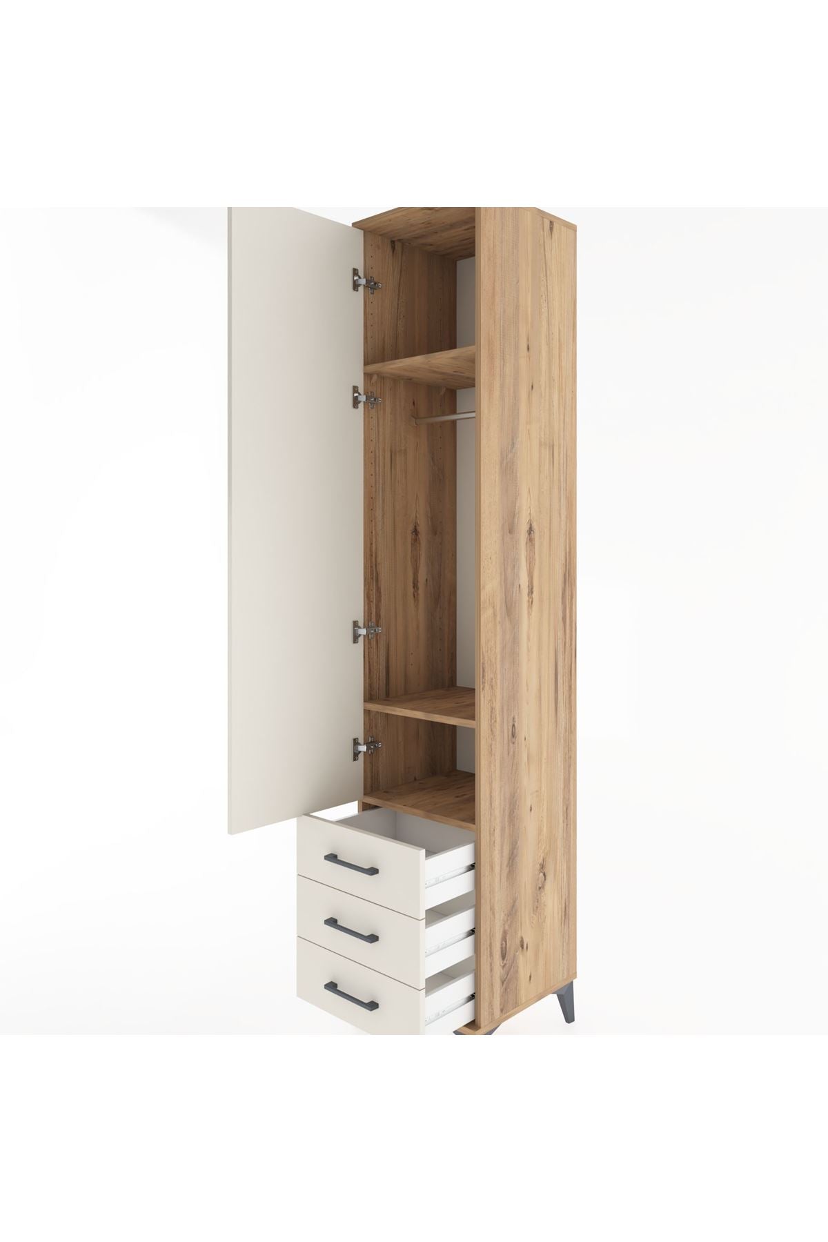 Hyperion Dolap 3 Raflı 3 Çekmeceli Tek Askılı 44x44x221 - S61M017V7B