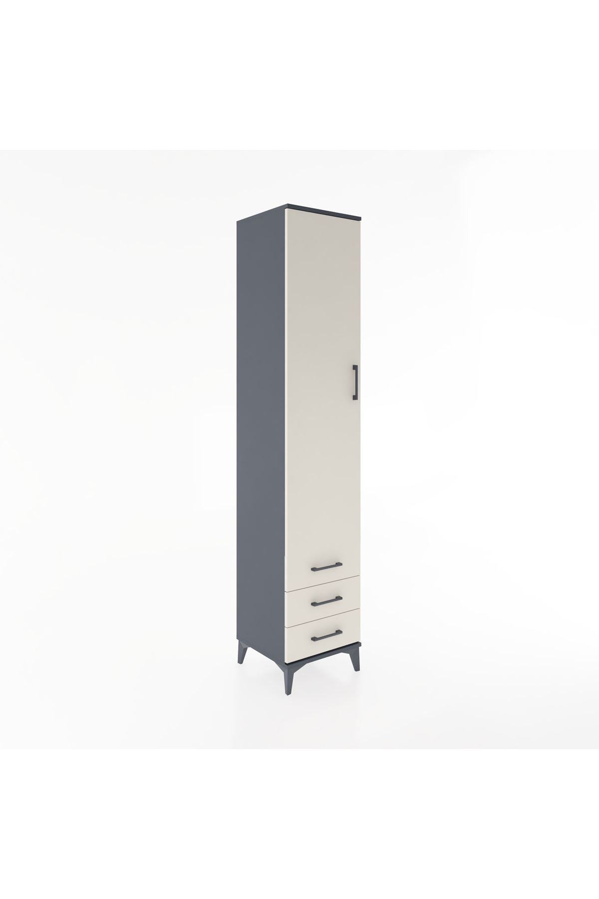 Hyperion Dolap 5 Raflı 3 Çekmeceli Tek Kapaklı 44x44x221 - S61M018V4B