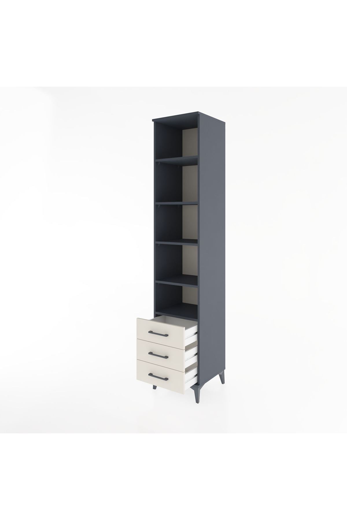 Hyperion Dolap 5 Raflı 3 Çekmeceli 44x44x221 - S61M019V4B