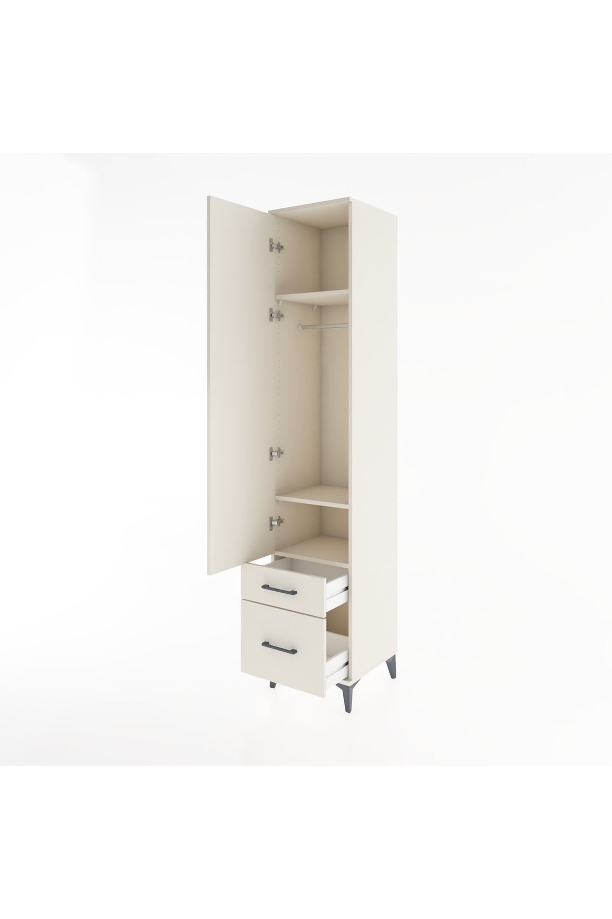 Hyperion Dolap 3 Raflı 2 Çekmeceli Tek Askılı 44x44x221 - S61M020V1B