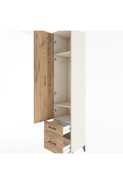 Hyperion Dolap 3 Raflı 2 Çekmeceli Tek Askılı 44x44x221 - S61M020V3B