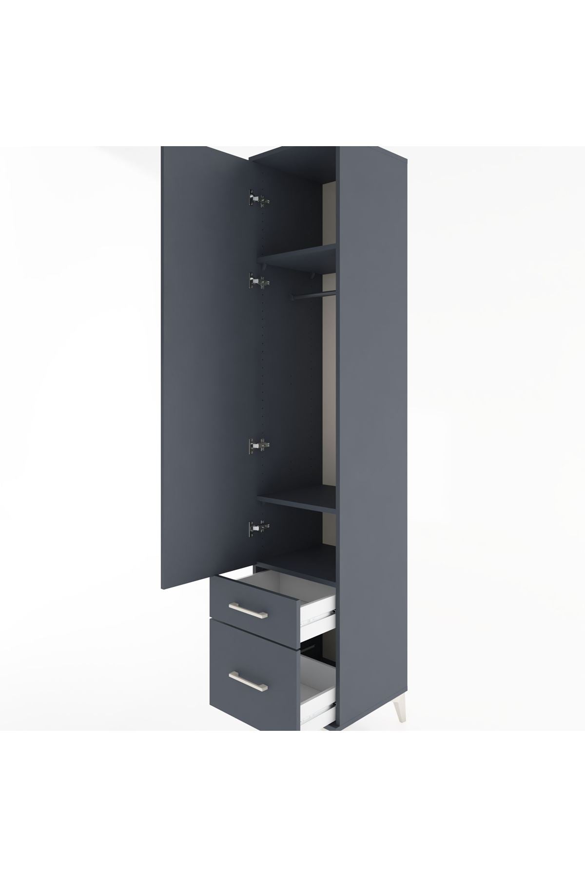 Hyperion Dolap 3 Raflı 2 Çekmeceli Tek Askılı 44x44x221 - S61M020V5B
