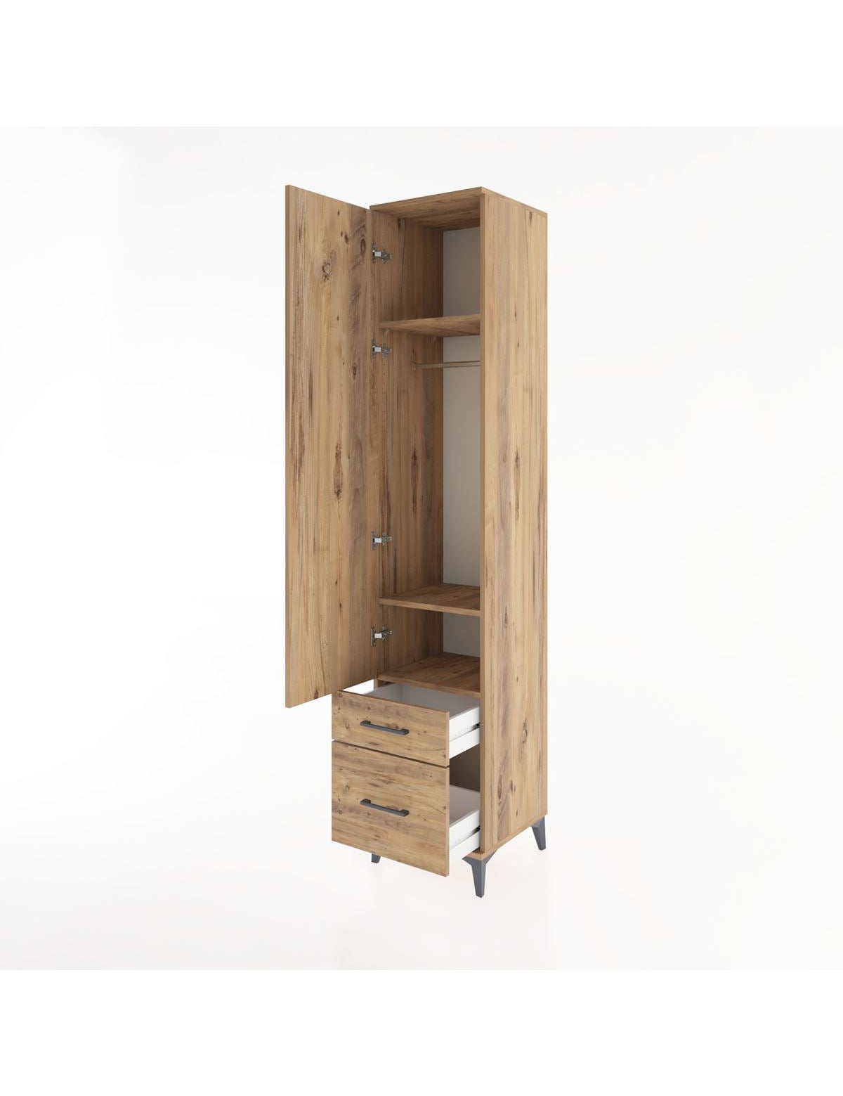 Hyperion Dolap 3 Raflı 2 Çekmeceli Tek Askılı 44x44x221 - S61M020V9B