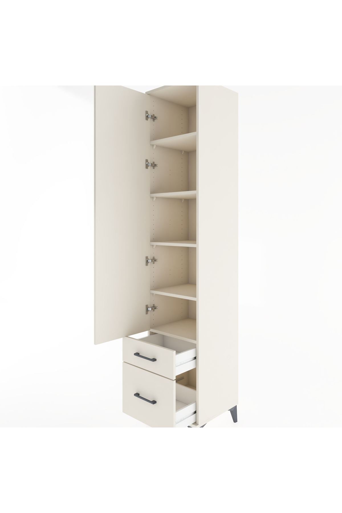 Hyperion Dolap 5 Raflı 2 Çekmeceli Tek Kapaklı 44x44x221 - S61M021V1B
