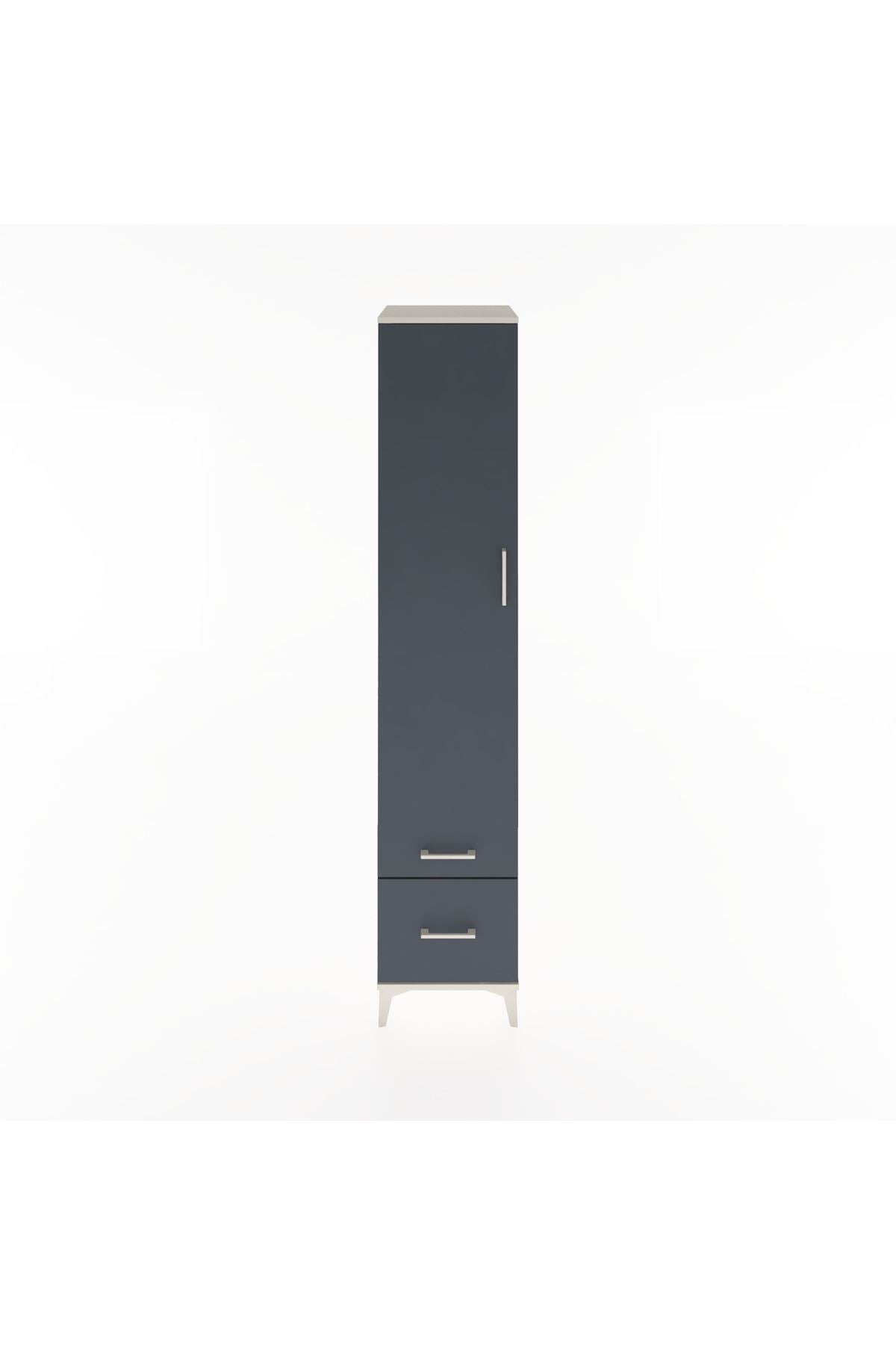 Hyperion Dolap 5 Raflı 2 Çekmeceli Tek Kapaklı 44x44x221 - S61M021V2B