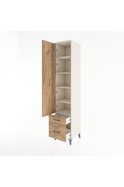 Hyperion Dolap 5 Raflı 2 Çekmeceli Tek Kapaklı 44x44x221 - S61M021V3B