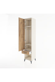Hyperion Dolap 3 Raflı Tek Çekmeceli Tek Askılı 44x44x221 - S61M023V3B