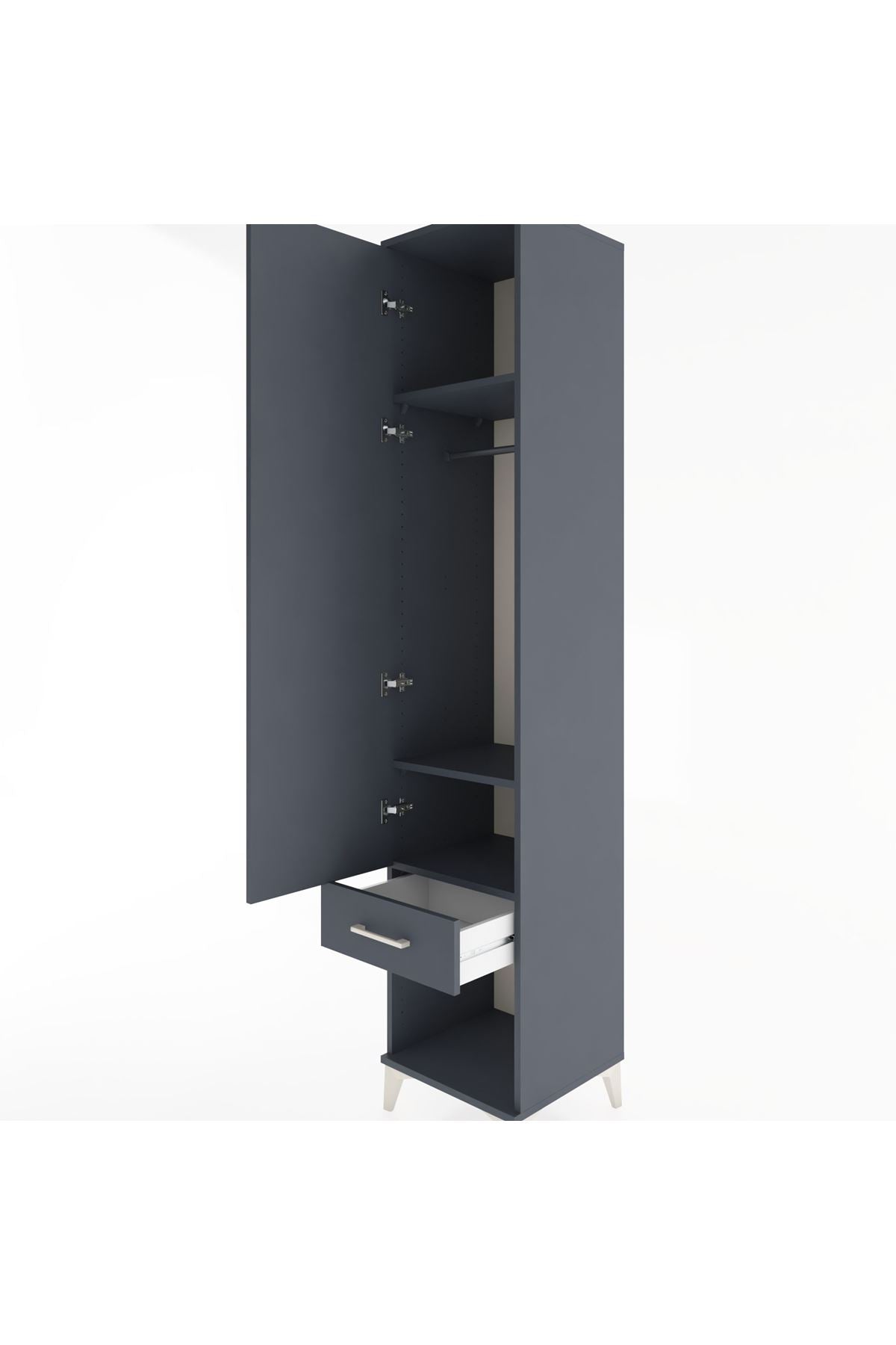 Hyperion Dolap 3 Raflı Tek Çekmeceli Tek Askılı 44x44x221 - S61M023V5B