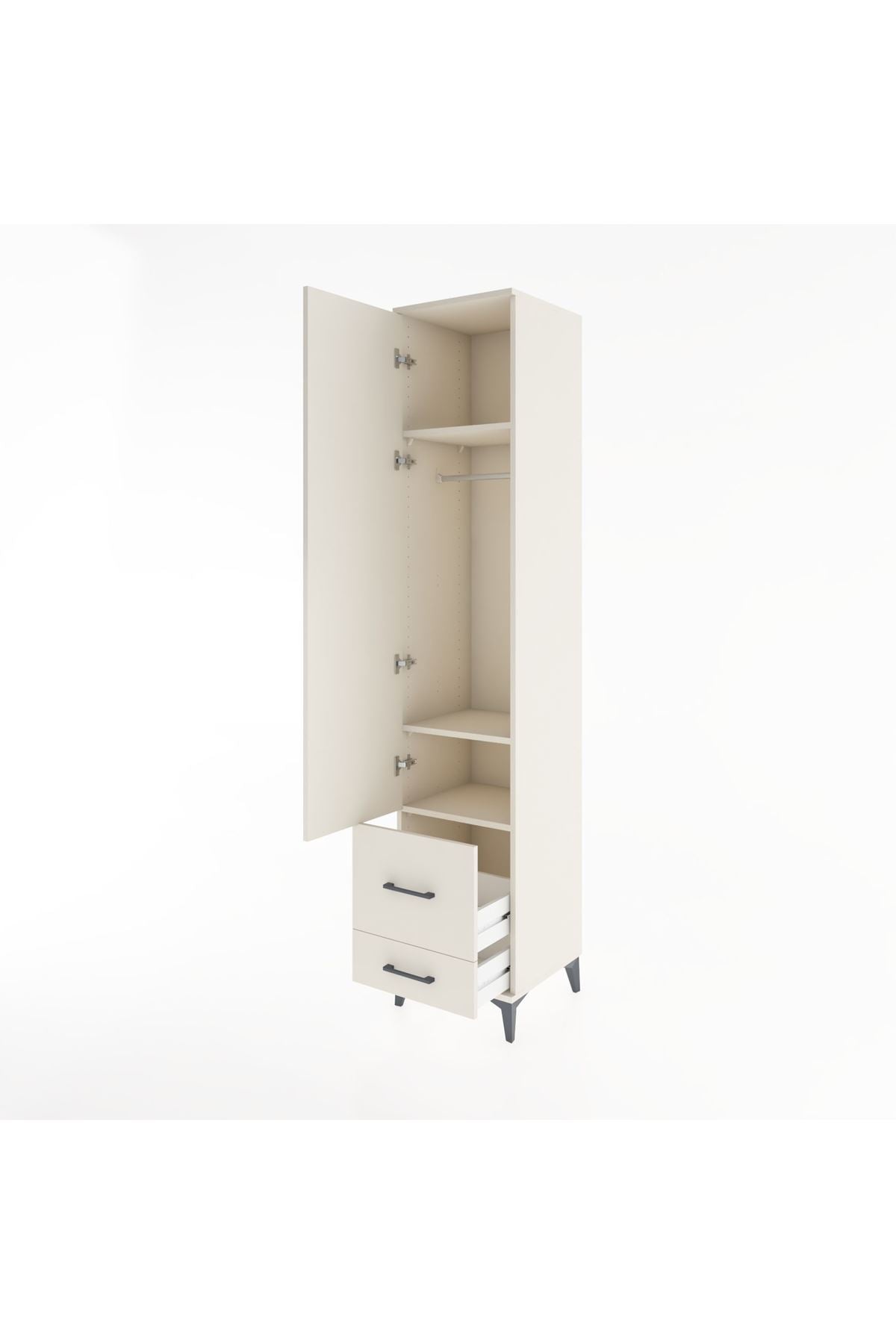 Hyperion Dolap 3 Raflı 2 Çekmeceli Tek Askılı 44x44x221 - S61M025V1B