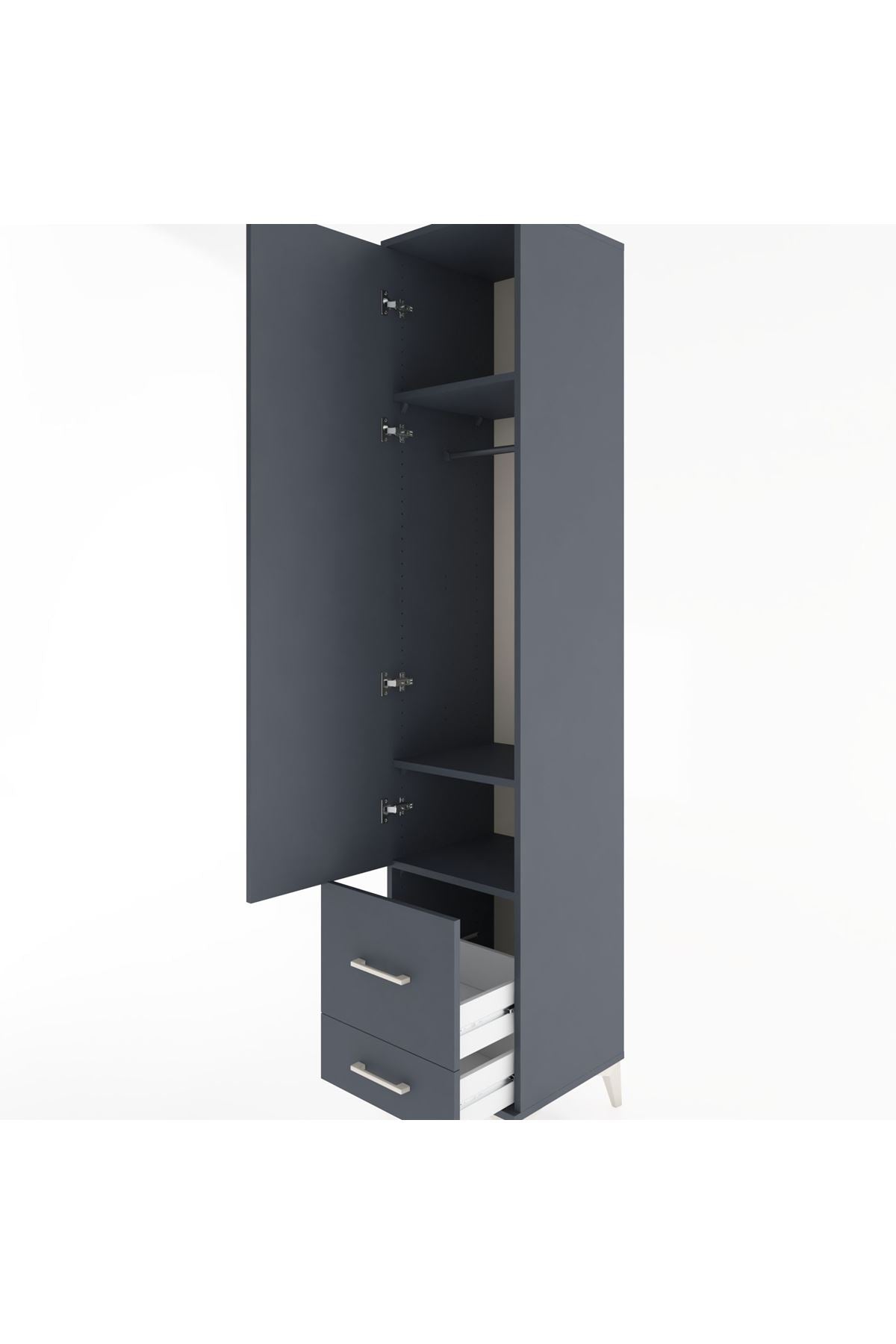 Hyperion Dolap 3 Raflı 2 Çekmeceli Tek Askılı 44x44x221 - S61M025V5B