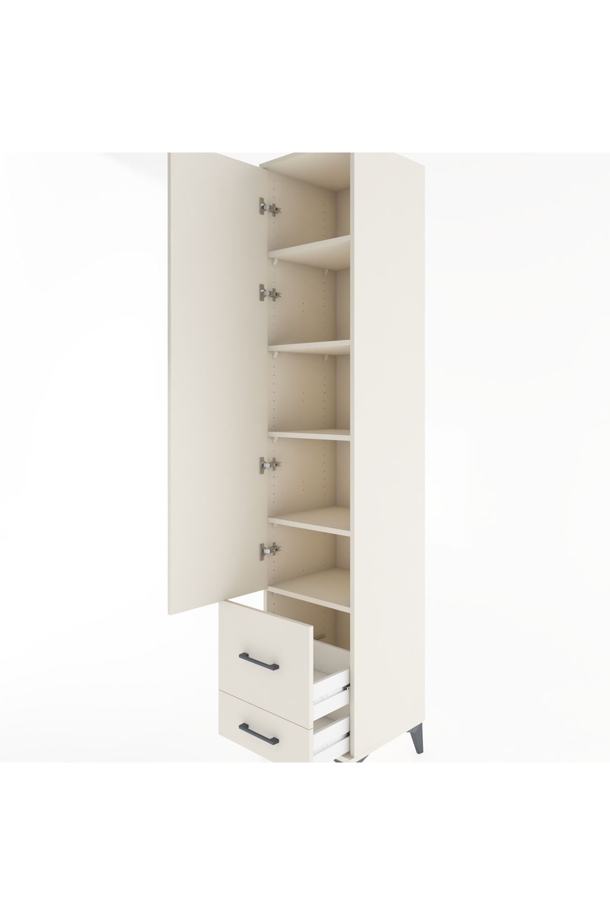 Hyperion Dolap 5 Raflı 2 Çekmeceli Tek Kapaklı 44x44x221 - S61M026V1B