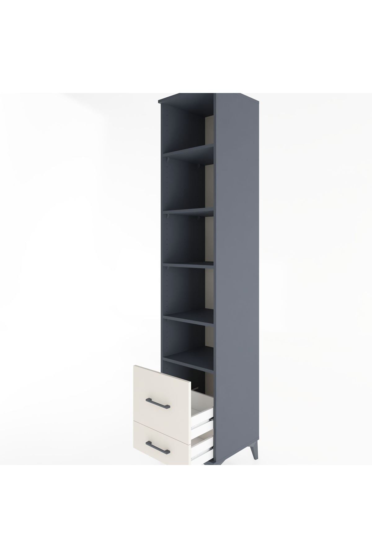 Hyperion Dolap 5 Raflı 2 Çekmeceli 44x44x221 - S61M027V4B