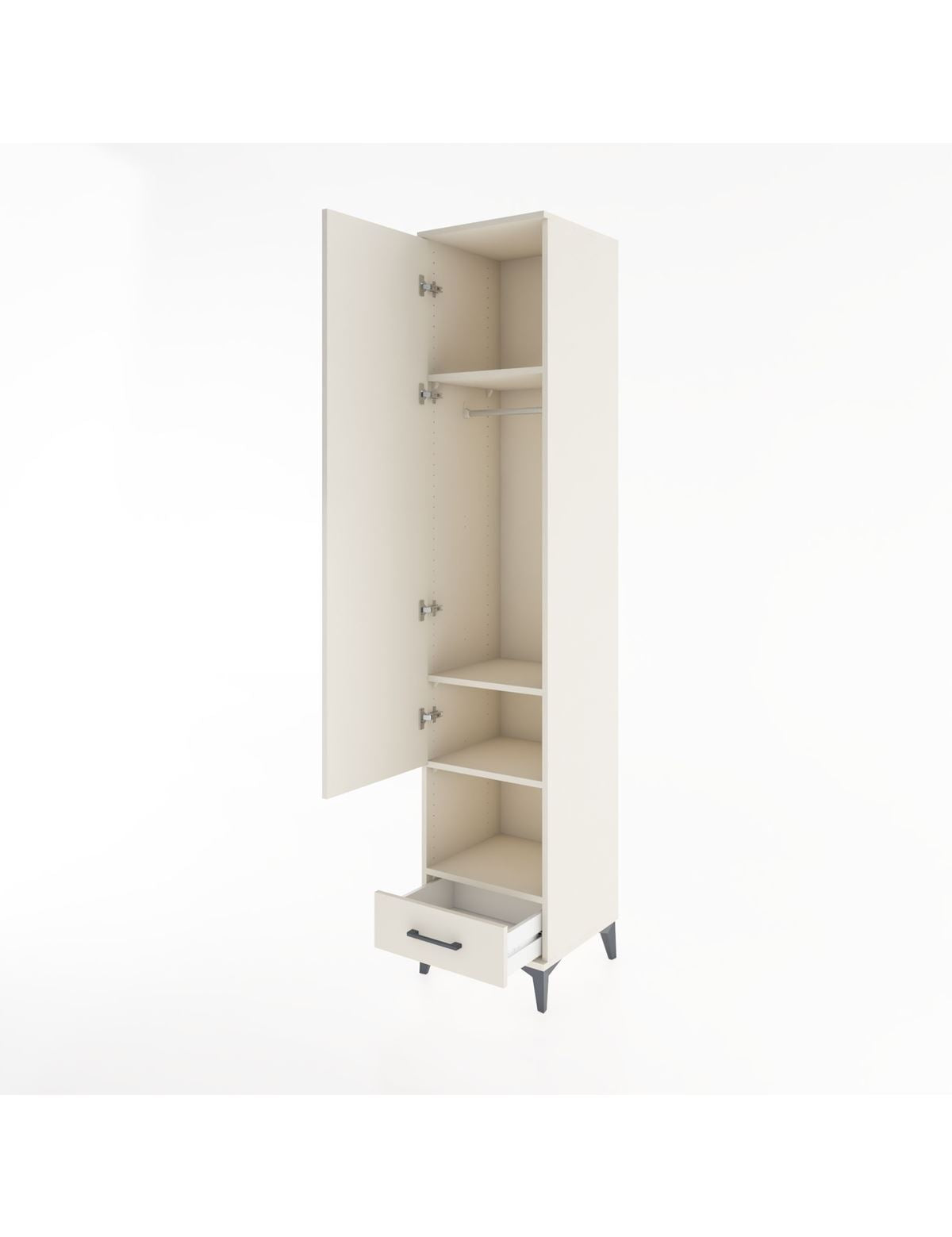 Hyperion Dolap 4 Raflı Tek Çekmeceli Tek Askılı 44x44x221 - S61M028V1B