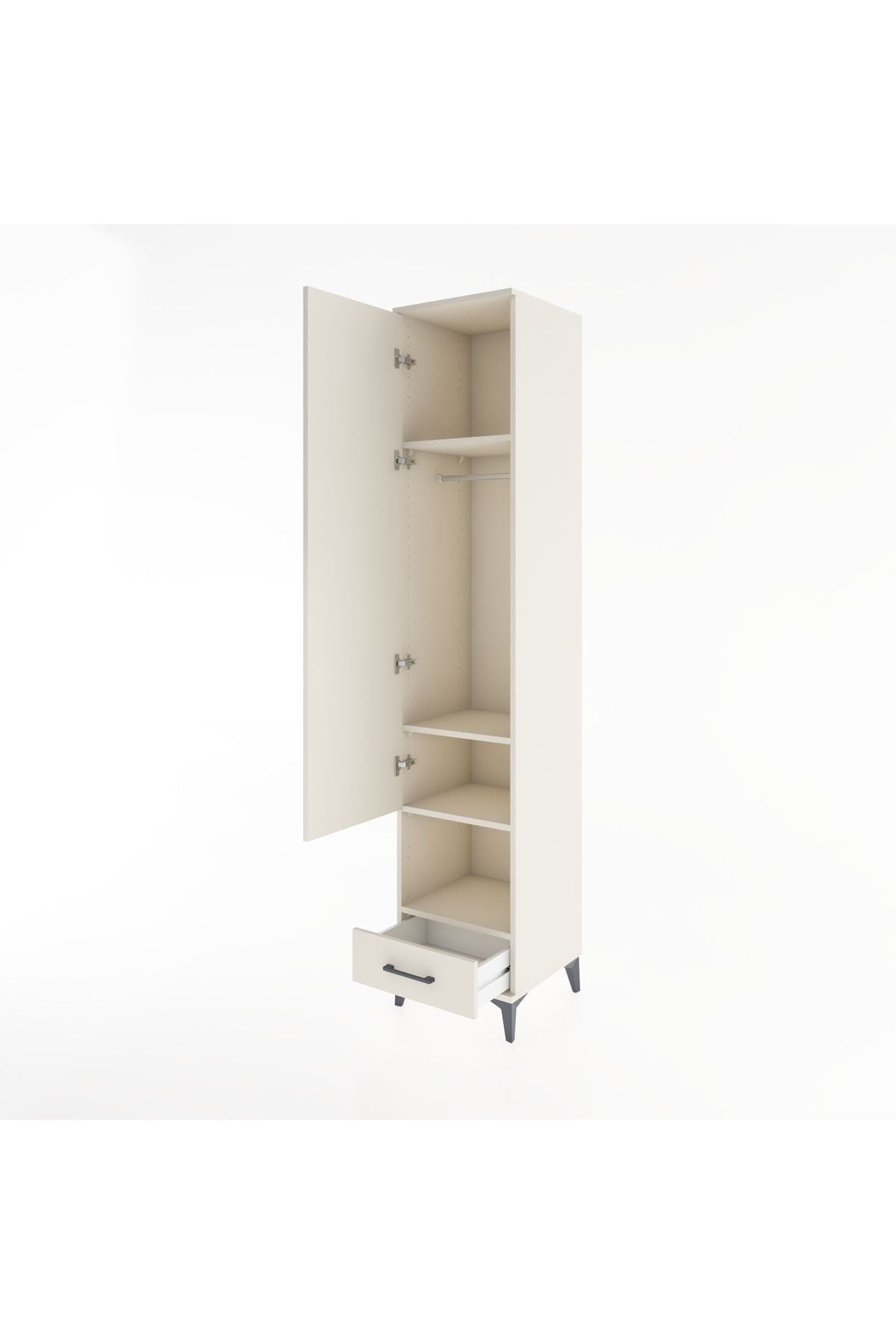 Hyperion Dolap 4 Raflı Tek Çekmeceli Tek Askılı 44x44x221 - S61M028V1B