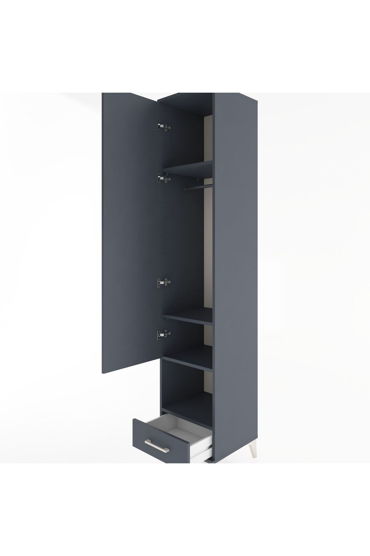Hyperion Dolap 4 Raflı Tek Çekmeceli Tek Askılı 44x44x221 - S61M028V5B