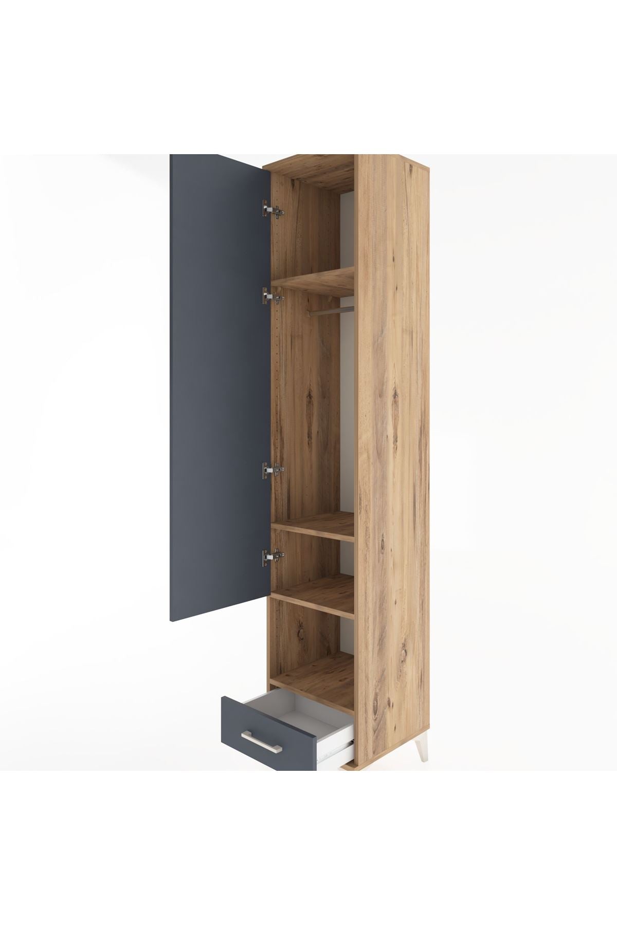 Hyperion Dolap 4 Raflı Tek Çekmeceli Tek Askılı 44x44x221 - S61M028V8B