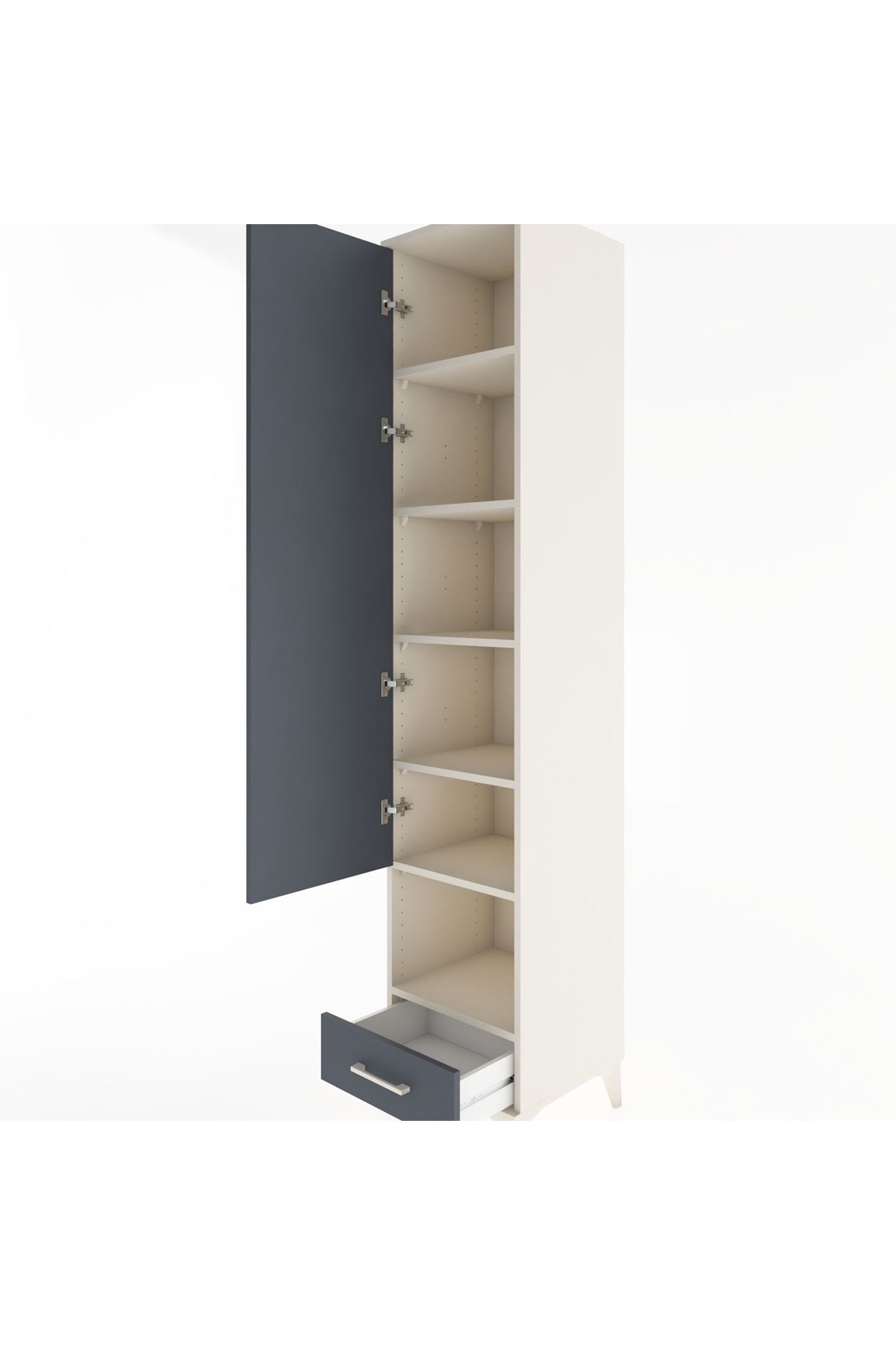 Hyperion Dolap 6 Raflı Tek Çekmeceli Tek Kapaklı 44x44x221 - S61M029V2B