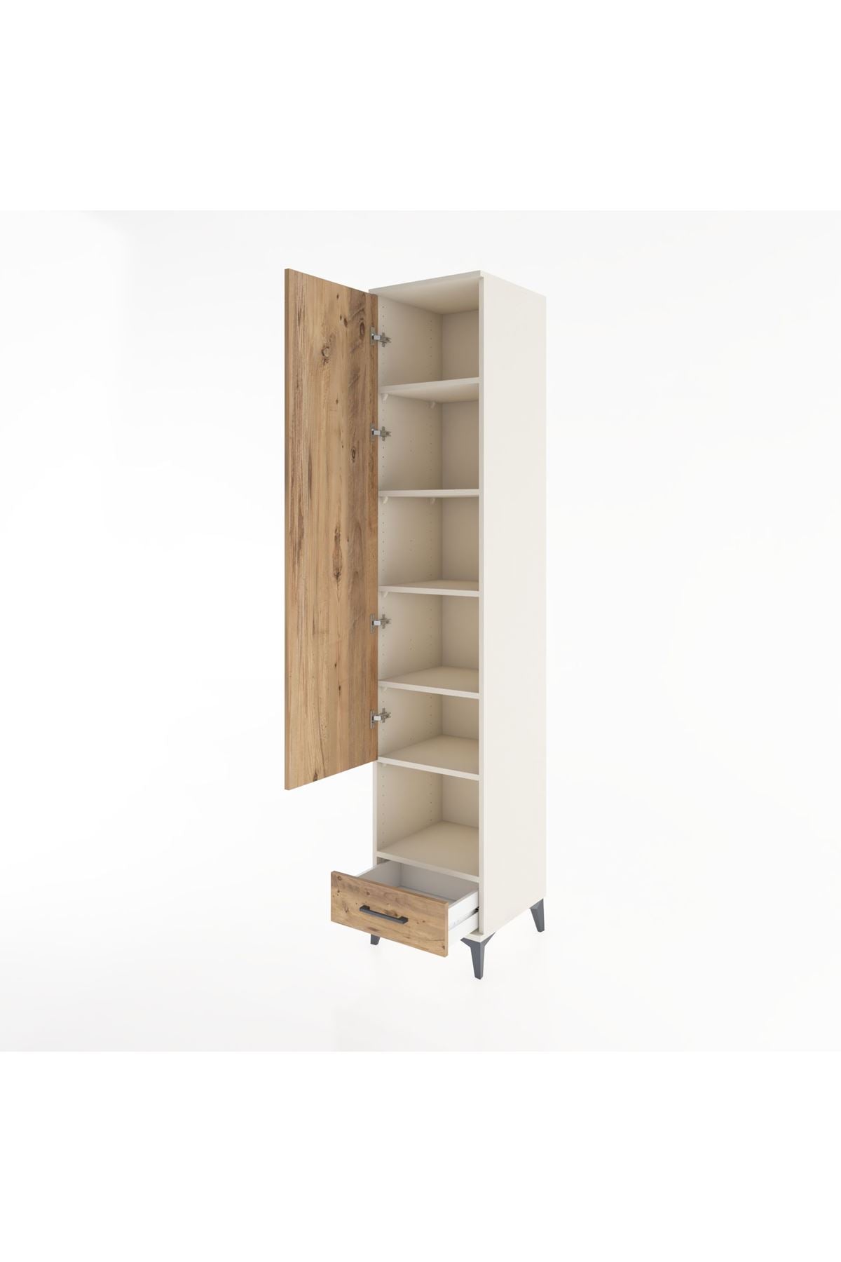 Hyperion Dolap 6 Raflı Tek Çekmeceli Tek Kapaklı 44x44x221 - S61M029V3B