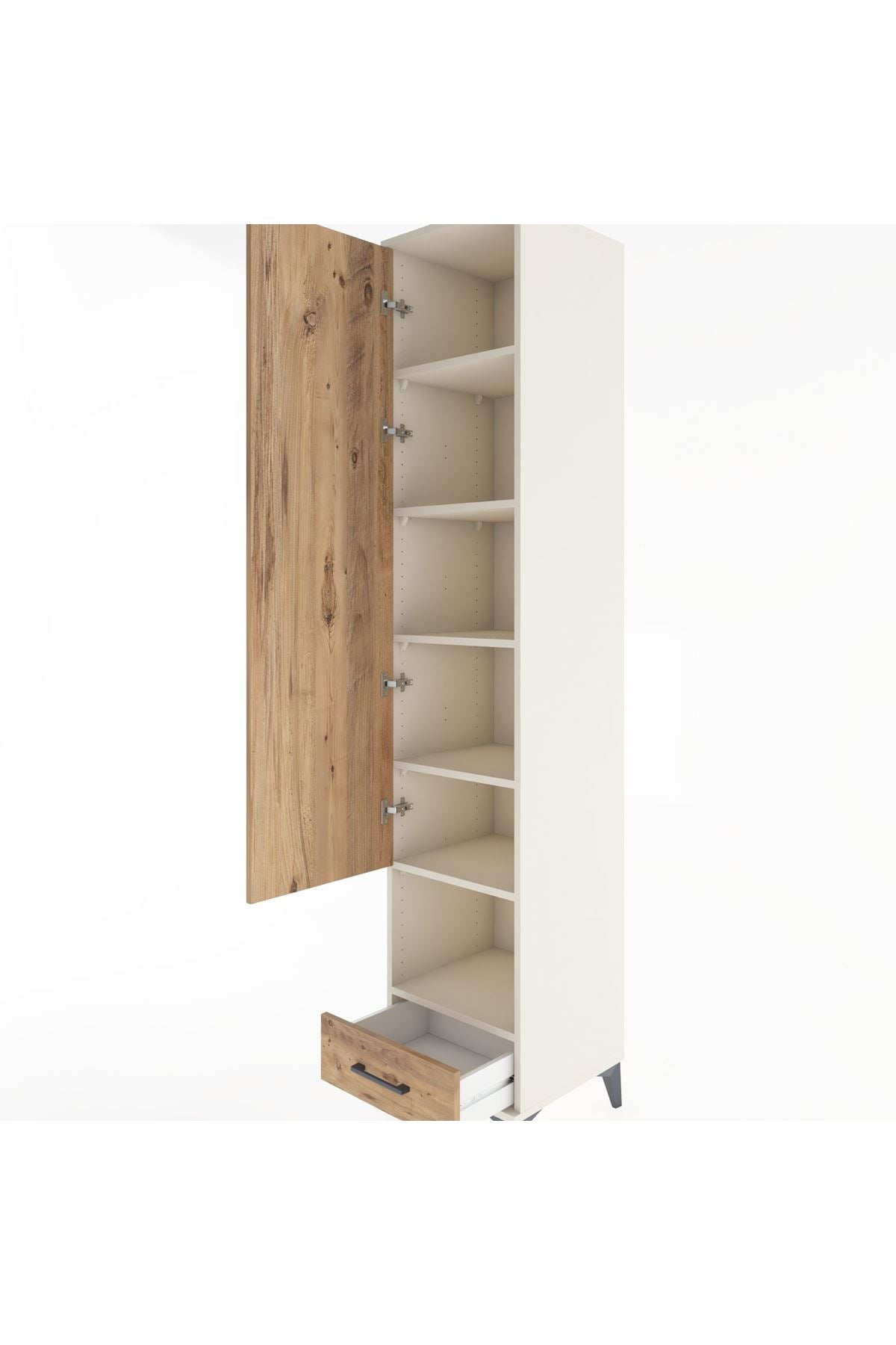 Hyperion Dolap 6 Raflı Tek Çekmeceli Tek Kapaklı 44x44x221 - S61M029V3B