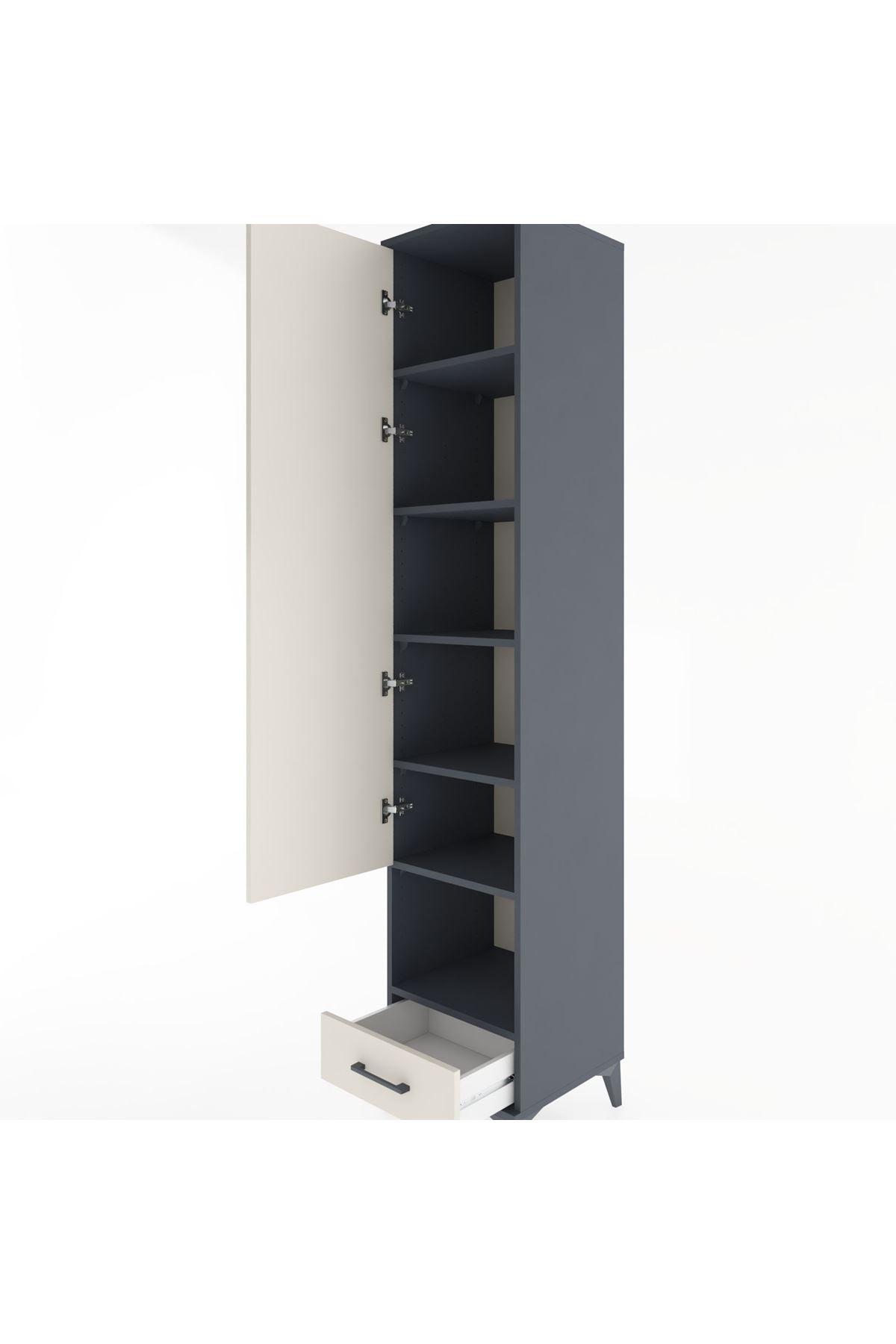 Hyperion Dolap 6 Raflı Tek Çekmeceli Tek Kapaklı 44x44x221 - S61M029V4B