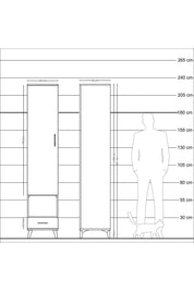 Hyperion Dolap 6 Raflı Tek Çekmeceli Tek Kapaklı 44x44x221 - S61M029V6B