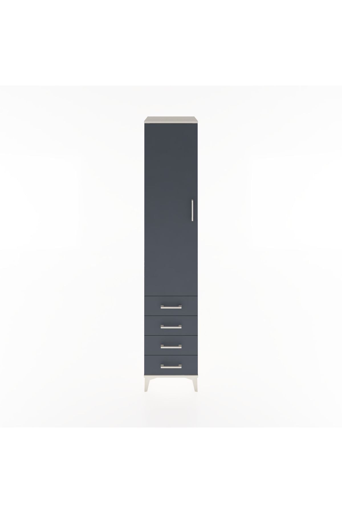 Hyperion Dolap 2 Raflı 4 Çekmeceli Tek Askılı 44x44x221 - S61M030V2B