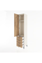 Hyperion Dolap 2 Raflı 4 Çekmeceli Tek Askılı 44x44x221 - S61M030V3B