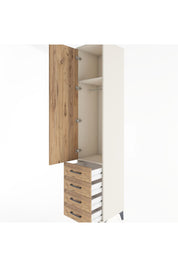 Hyperion Dolap 2 Raflı 4 Çekmeceli Tek Askılı 44x44x221 - S61M030V3B