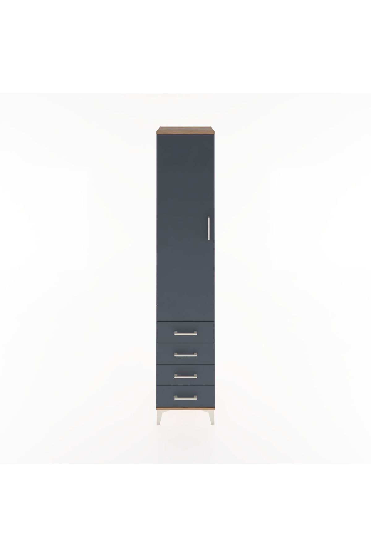Hyperion Dolap 2 Raflı 4 Çekmeceli Tek Askılı 44x44x221 - S61M030V8B