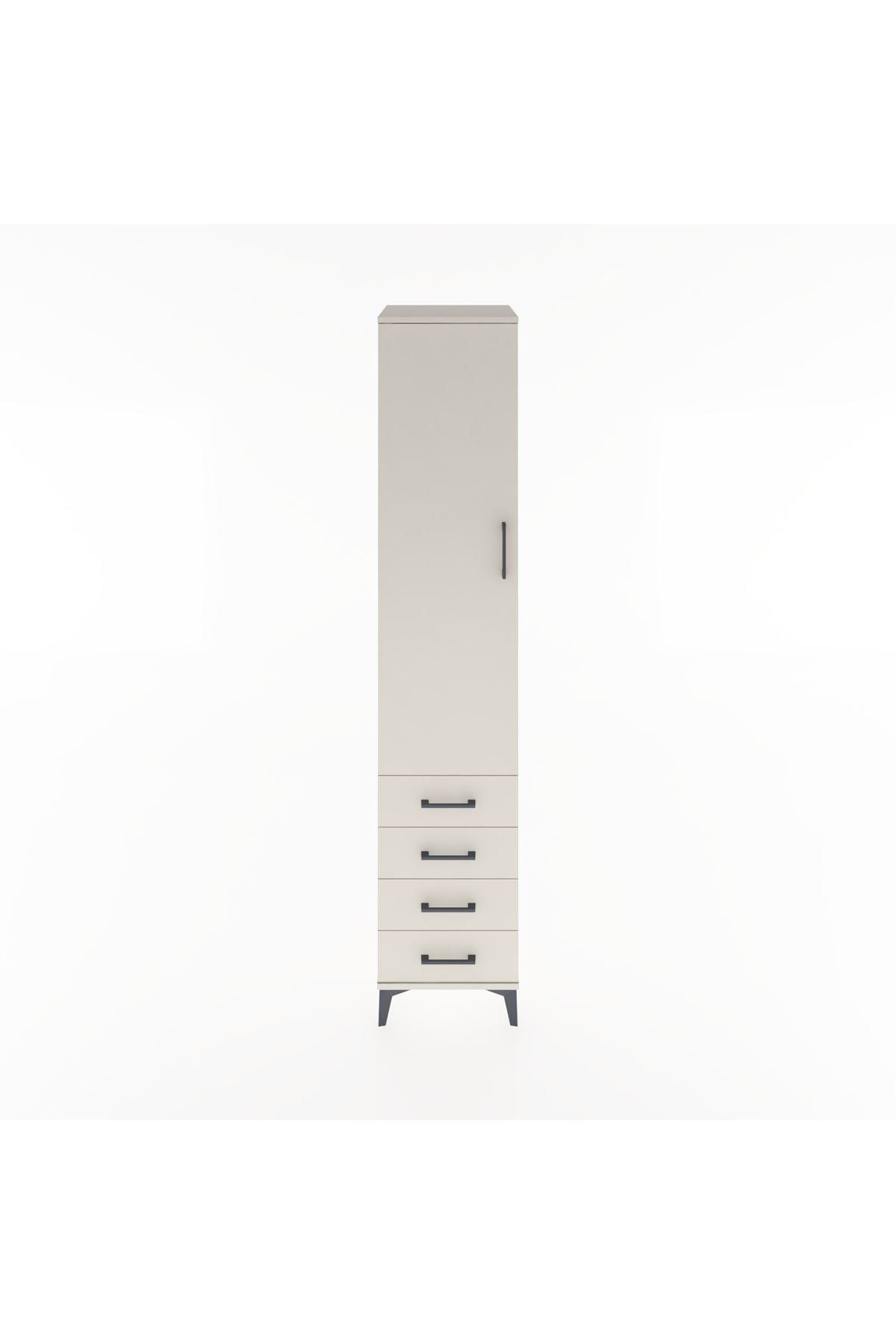 Hyperion Dolap 4 Raflı 4 Çekmeceli Tek Kapaklı 44x44x221 - S61M031V1B