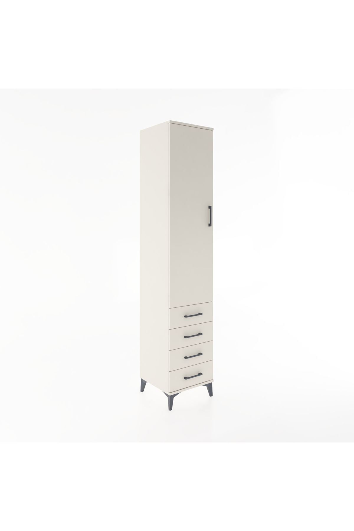 Hyperion Dolap 4 Raflı 4 Çekmeceli Tek Kapaklı 44x44x221 - S61M031V1B