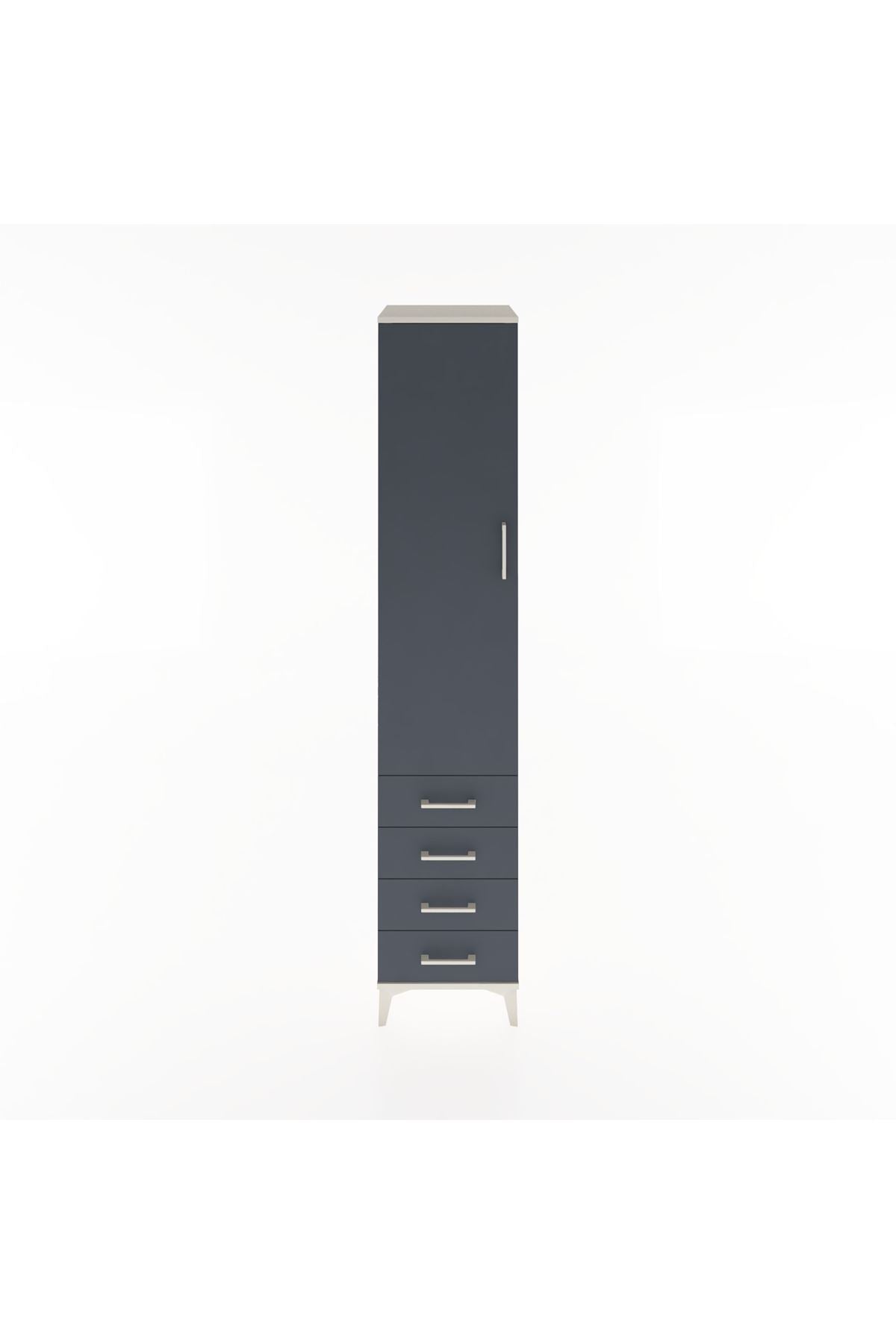 Hyperion Dolap 4 Raflı 4 Çekmeceli Tek Kapaklı 44x44x221 - S61M031V2B