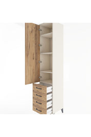 Hyperion Dolap 4 Raflı 4 Çekmeceli Tek Kapaklı 44x44x221 - S61M031V3B