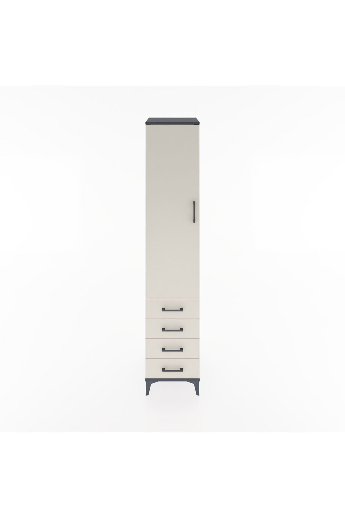 Hyperion Dolap 4 Raflı 4 Çekmeceli Tek Kapaklı 44x44x221 - S61M031V4B
