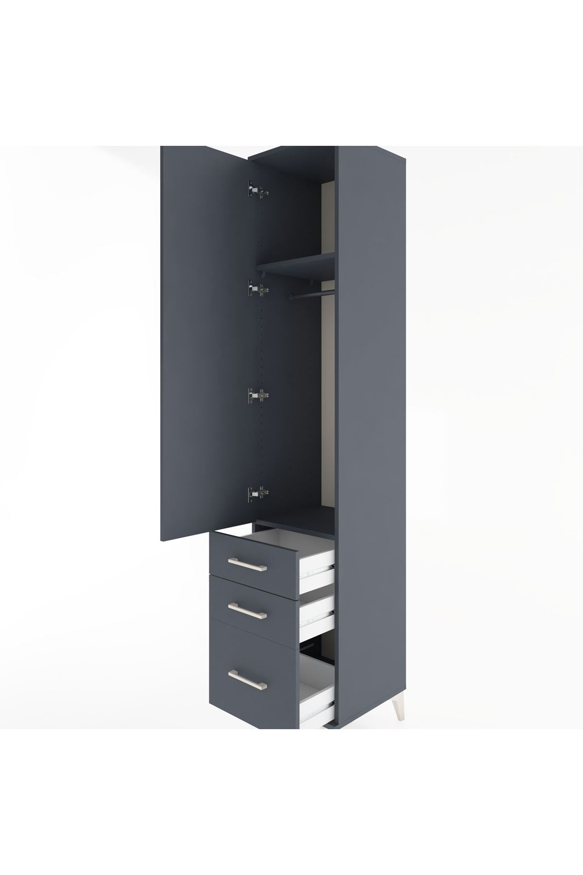Hyperion Dolap 2 Raflı 3 Çekmeceli Tek Askılı 44x44x221 - S61M033V5B