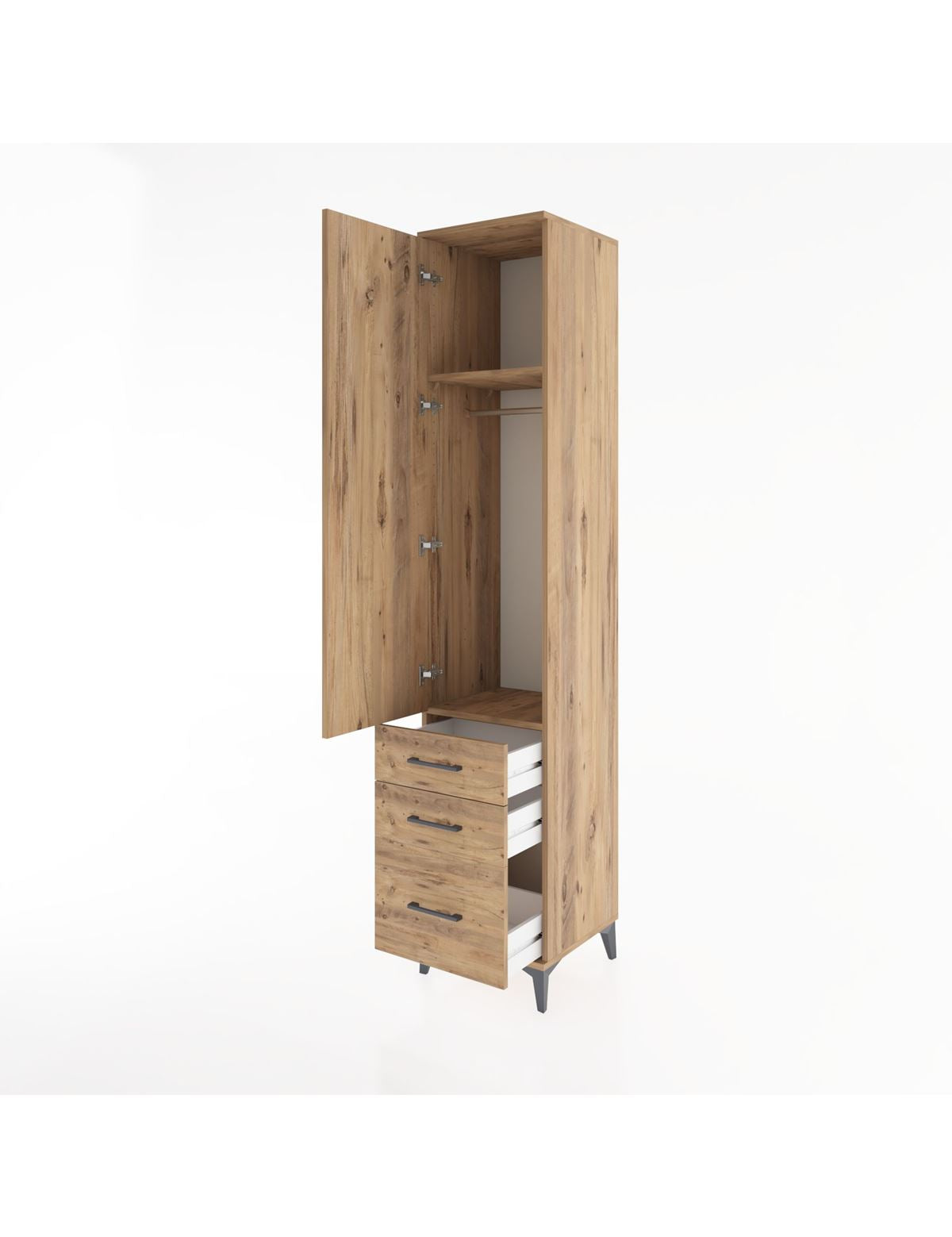 Hyperion Dolap 2 Raflı 3 Çekmeceli Tek Askılı 44x44x221 - S61M033V9B