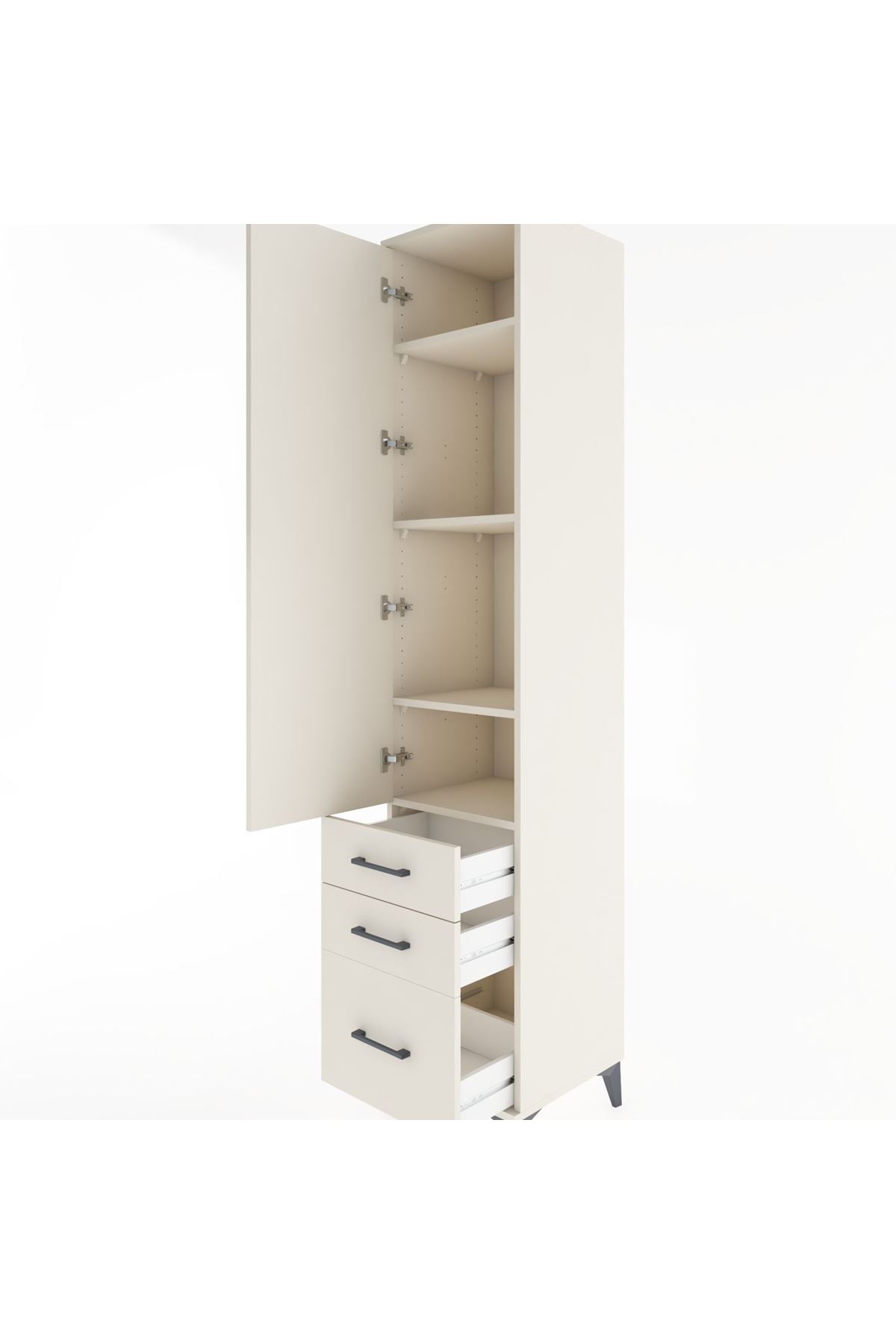 Hyperion Dolap 4 Raflı 3 Çekmeceli Tek Kapaklı 44x44x221 - S61M034V1B