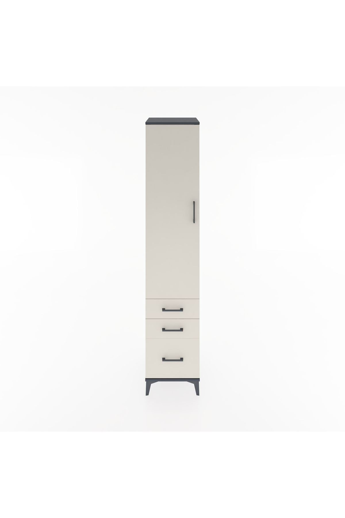 Hyperion Dolap 4 Raflı 3 Çekmeceli Tek Kapaklı 44x44x221 - S61M034V4B
