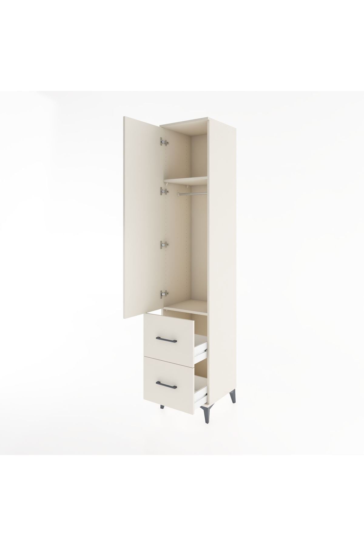 Hyperion Dolap 2 Raflı 2 Çekmeceli Tek Askılı 44x44x221 - S61M036V1B