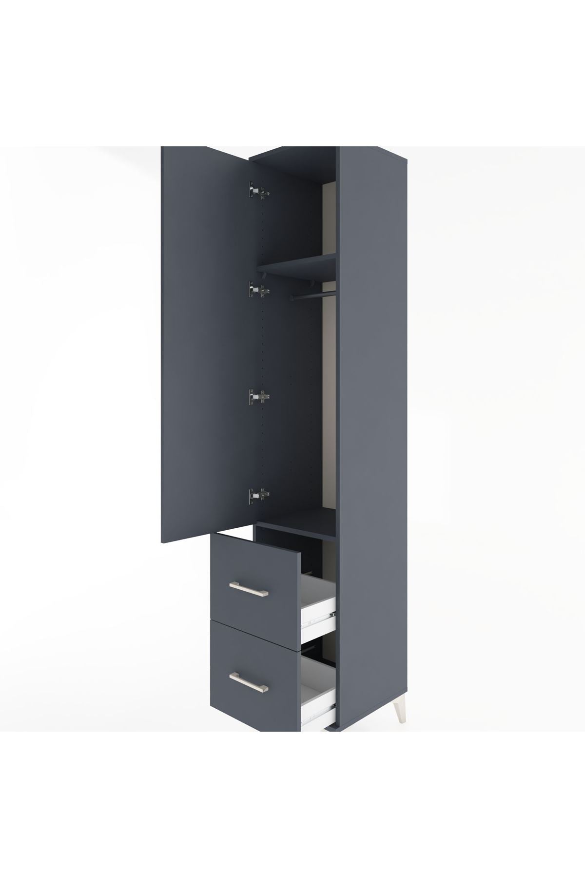 Hyperion Dolap 2 Raflı 2 Çekmeceli Tek Askılı 44x44x221 - S61M036V5B