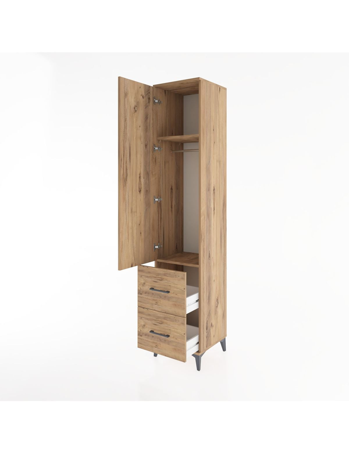 Hyperion Dolap 2 Raflı 2 Çekmeceli Tek Askılı 44x44x221 - S61M036V9B